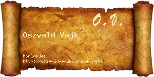 Oszvald Vajk névjegykártya